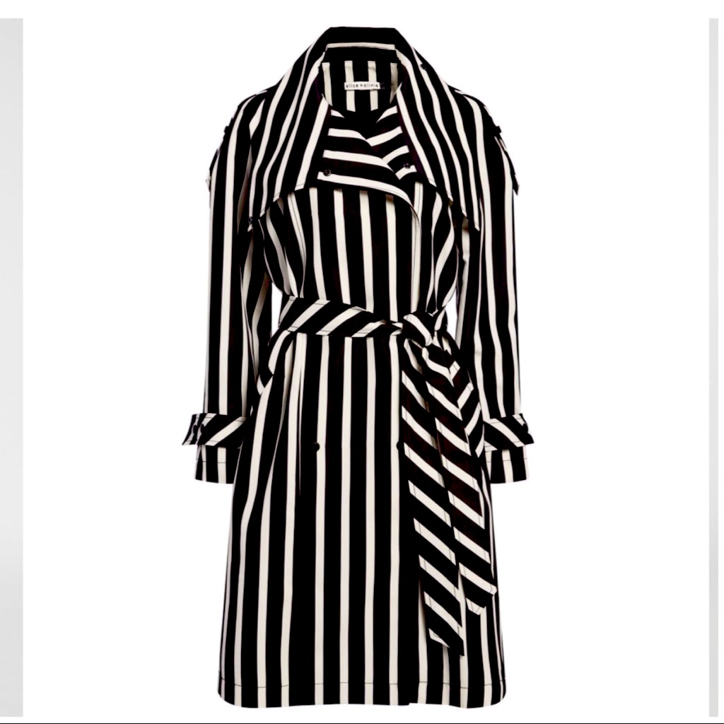 Nwt! Alice + Olivia Striped Coat Jacket Sz S